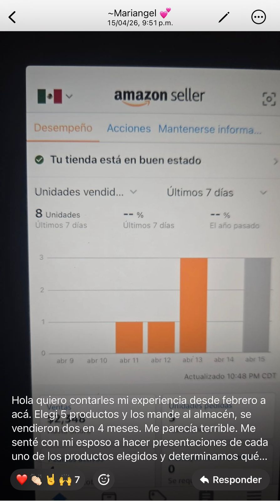 Captura compartida por un alumno de Amazon All Inclusive dentro de la comunidad